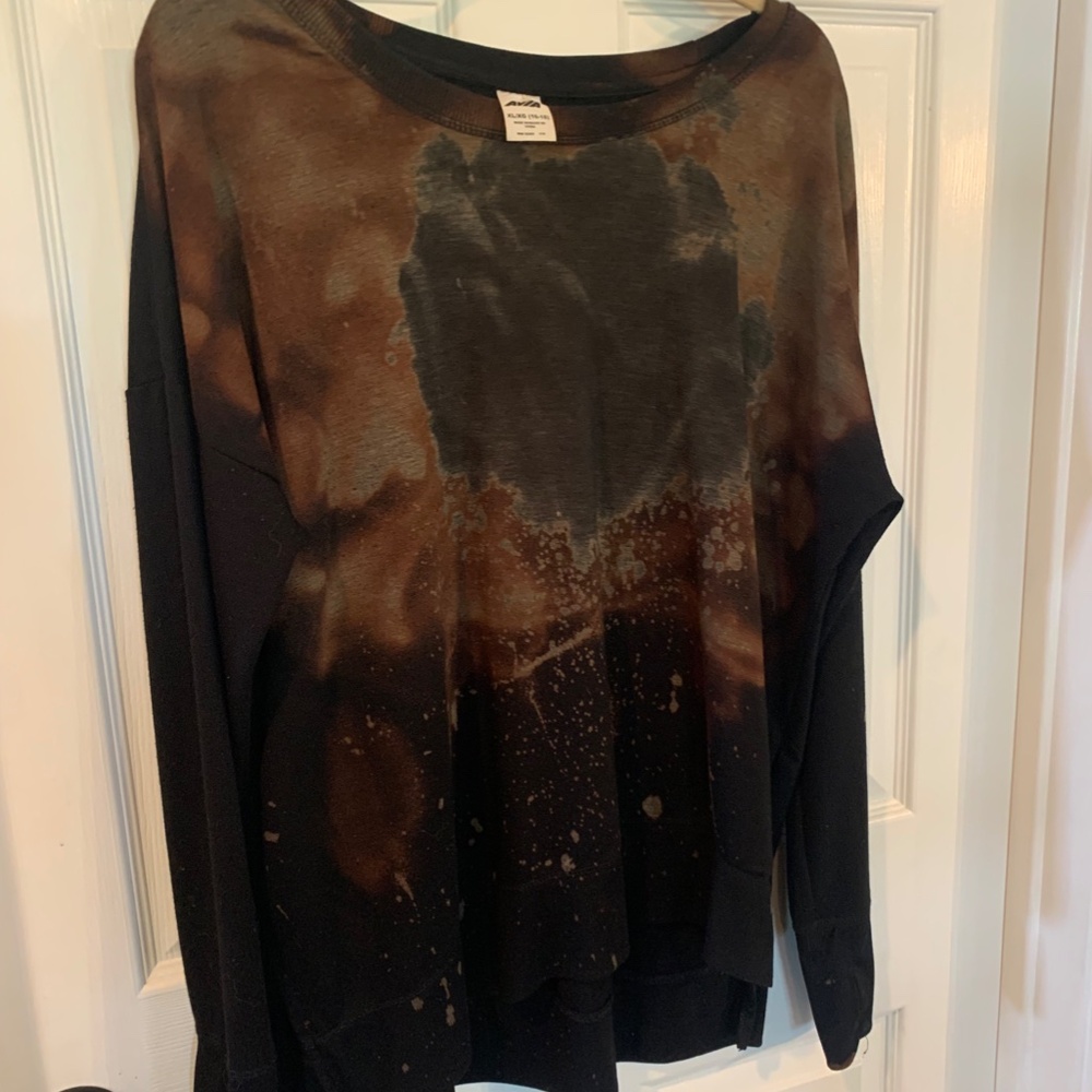 Vintage Reworked Bleach-Dye Long Sleeve Top | Size XL | Grunge/Streetwear